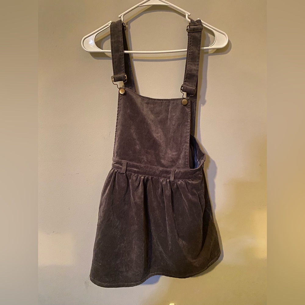 Urban Outfitters velvet overall, gray, size s. EUC